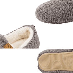 Nikcorp Ženske kućne papuče EverFoams Memory foam termo podstavljene od flisa siva 39,5 EU, protuklizni gumeni potplat, loafer s peta stabilizacijom