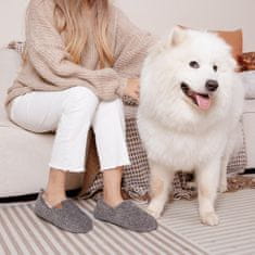 Nikcorp Ženske kućne papuče EverFoams Memory foam termo podstavljene od flisa siva 39,5 EU, protuklizni gumeni potplat, loafer s peta stabilizacijom