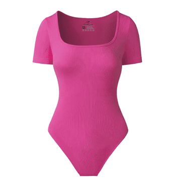 Nikcorp Žensko oblikujuće body Basic kratki rukav M, ružičasto V-izrez, 85% najlon 15% spandex, bešavno za trening i casual, kontrola trbuha i struka, zatvaranje drukerima u koraku