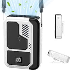 Nikcorp Kukiwhy 4u1 prijenosni ventilator s LED zaslonom bez četkastog motora, USB Type-C punjenje 3000 mAh 3 brzine do 10 000 okr/min, do 10 sati rada 25 dB tihi, materijal otporni polimer, crni (165 mm?)