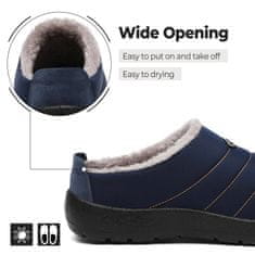Nikcorp Ženske zimske kućne papuče SMajong vodootporne tamnoplave, 37 EU, slip-on, topla umjetna vuna, protuklizni gumeni potplat za kuću i terasu