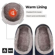 Nikcorp Ženske zimske kućne papuče SMajong vodootporne tamnoplave, 37 EU, slip-on, topla umjetna vuna, protuklizni gumeni potplat za kuću i terasu