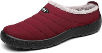 Nikcorp Unisex zimske papuče SMajong Winter slip-on vodootporne s krznenom postavom protuklizni gumeni potplat crvene 40 EU
