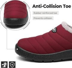 Nikcorp Unisex zimske papuče SMajong Winter slip-on vodootporne s krznenom postavom protuklizni gumeni potplat crvene 40 EU