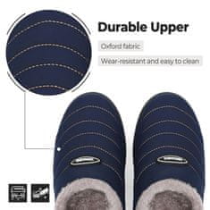 Nikcorp Ženske zimske kućne papuče SMajong vodootporne tamnoplave, 37 EU, slip-on, topla umjetna vuna, protuklizni gumeni potplat za kuću i terasu