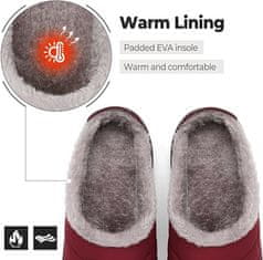 Nikcorp Unisex zimske papuče SMajong Winter slip-on vodootporne s krznenom postavom protuklizni gumeni potplat crvene 40 EU