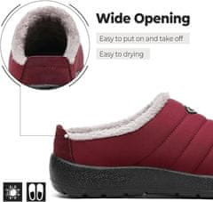 Nikcorp Unisex zimske papuče SMajong Winter slip-on vodootporne s krznenom postavom protuklizni gumeni potplat crvene 40 EU
