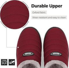 Nikcorp Unisex zimske papuče SMajong Winter slip-on vodootporne s krznenom postavom protuklizni gumeni potplat crvene 40 EU