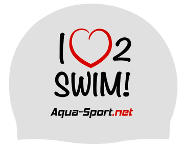 Aqua-Sport AQUA-SPORT silikonska kapa za plivanje I Love 2 Swim, bijela AS20777