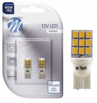M-Tech Žarulja LED W5W T10 9xSMD 2835 OSRAM LED bočna