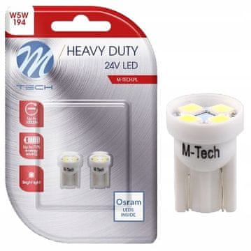 M-Tech 2x Žarulja W5W T10 LED 24V 4xSMD2835 bijela
