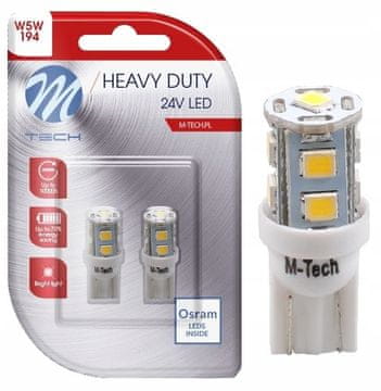 M-Tech Žarówka LED W5W OSRAM 24V T10 dioda bijela M-TECH