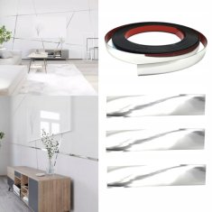 Dekorativna ukrasna letvica 1,2 cm PVC 12 mm krom, 10 metara, samoljepljiva