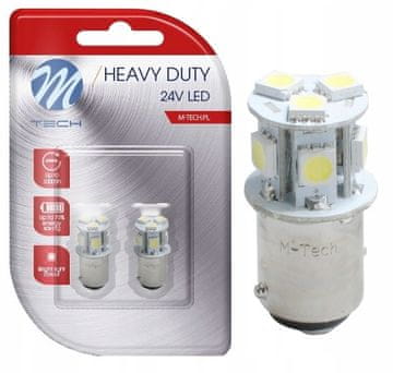 M-Tech 2x žarulja P21/5W LED BAY15d 24V 8xSMD5050 bijela