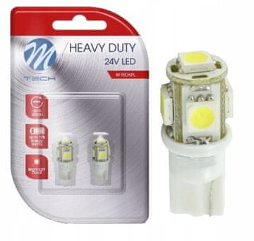 M-Tech 2x W5W T10 LED žarulja 24V 5xSMD5050 bijela