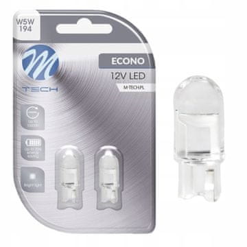 M-Tech Žarulja W5W T10 LED cilindrična sa staklenom lećom, plava dioda