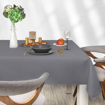 Cozy home living sivi stolnjak 160x220 cm pravokutni, klasični stolnjaci – elegantan, otporan na vodu i mrlje, jednostavan za čišćenje