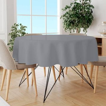 Cozy home living sivi okrugli stolnjak 140 cm - klasično elegantan, dekorativan visoke kvalitete, idealan za blagovaonicu, proslave i ukrašavanje stola