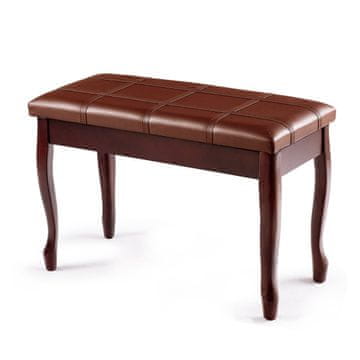 Northix Klupa za klavir s prostorom za pohranu od masivnog drva 75x35x49 cm
