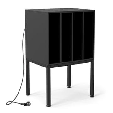 Northix Stalak za gramofon s punjačem i 4 police MDF metal