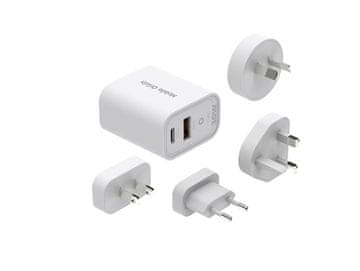 Mobile-origin MO14 putni adapter (EU, USA, UK, AUS), 30 W, GaN, bijeli (FRL-TRVL30W-MO14)