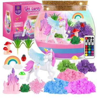 Jednorožac kreativni set noćna lampica za djecu, čarobni terarij DIY