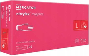 MERCATOR MEDICAL Nitrile rukavice 100 kom. 9-L Nitrylex magenta