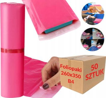 Foliopaki kurirske ružičaste B4 260x350mm - 50 kom.