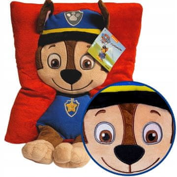 Jastuk Psi Patrol plišani Chase 3D, punjeni plišanac 40 cm, mekani