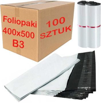 Foliopaki kurierske bijele B3 400x500mm - 100 kom.
