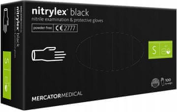 MERCATOR MEDICAL Nitrilske rukavice, 100 komada, crne, veličina: 7 - S, Nitrylex Black