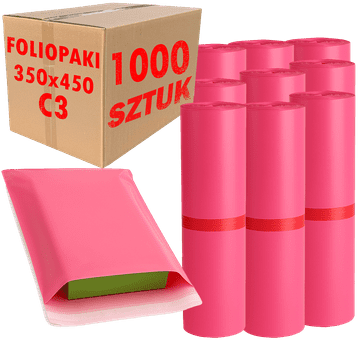 Foliopaket kurirski ružičasti C3 350x450mm - 1000 kom.