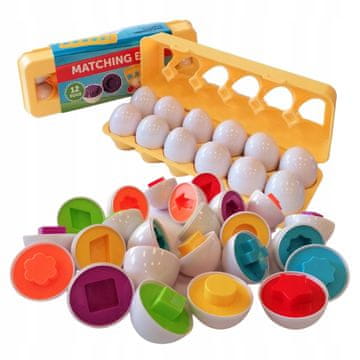 Jajka edukacija puzzle sorter, spajanje oblika i boja, Montessori