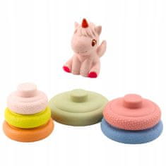 Lean-toys Mekana senzorna piramida jednorog, gumena, eko, šarena