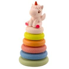 Lean-toys Mekana senzorna piramida jednorog, gumena, eko, šarena