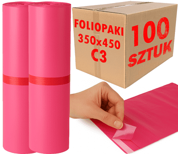 Foliopaki kurirske roz C3 350x450mm - 100 kom.