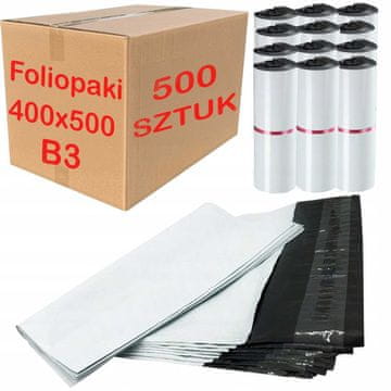 Foliopaketi kurirski bijeli B3 400x500mm - 500 kom.