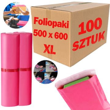 Foliopakete kurirske ružičaste XL 500x600mm - 100 kom.