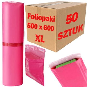 Foliopake kurirske ružičaste xl 500x600mm - 50 kom.