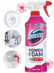 Domestos Domestos Power Foam pjena za čišćenje WC-a i kupaonice Floral Fresh 435ml