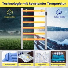 Northix Električni grijač ručnika 6 traka 8h timer zidni samostojeći