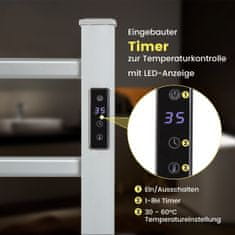 Northix Električni grijač ručnika 6 traka 8h timer zidni samostojeći