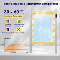 Northix Električni grijač ručnika 6 traka 8h timer zidni samostojeći