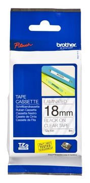 Brother TZE-141 (TZE141) 18 mm x 8 m crna na prozirnoj naljepnici