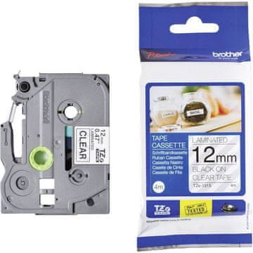 Brother TZE-131s (12 mm x 4 m) crna na prozirnoj laminiranoj traci