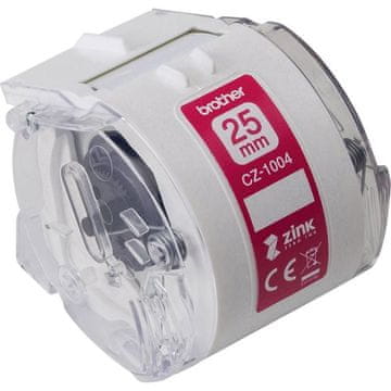 Brother CZ-1004 (25 mm x 5 m) crno na bijeloj, rola naljepnica