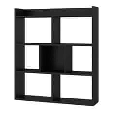 Northix Polica za knjige sa 7 kocki 80x20x90 cm crna