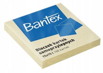 Blok samoljepivih papirića bantex 75x75 mm žuti, 100 komada
