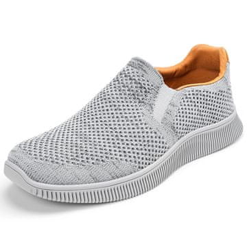 Nikcorp Muške slip-on tenisice za trčanje MrToNo model trening prozračna mrežica elastični ovratnik amortizirajući izmjenjivi uložak gumeni protuklizni potplat siva 40 EU