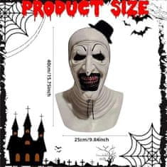 Nikcorp Strašna lateksna maska za cijelu glavu Sunshine smile Terrifier klaun kostim s pokretnom vilicom, realistična lubanja za Halloween, karneval i foto sesije